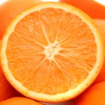 Fruits d'hiver : Orange coupée en 2
